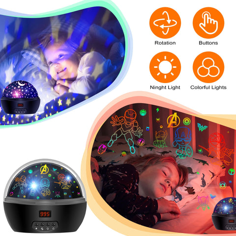 MOKOQI Avengers night light rotates 360° to spread exciting scenes across walls
