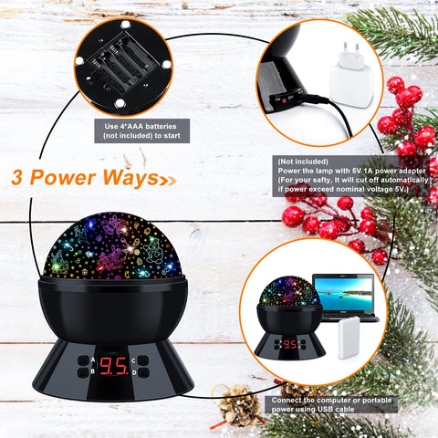 Power options USB or four AAA batteries for flexible setup