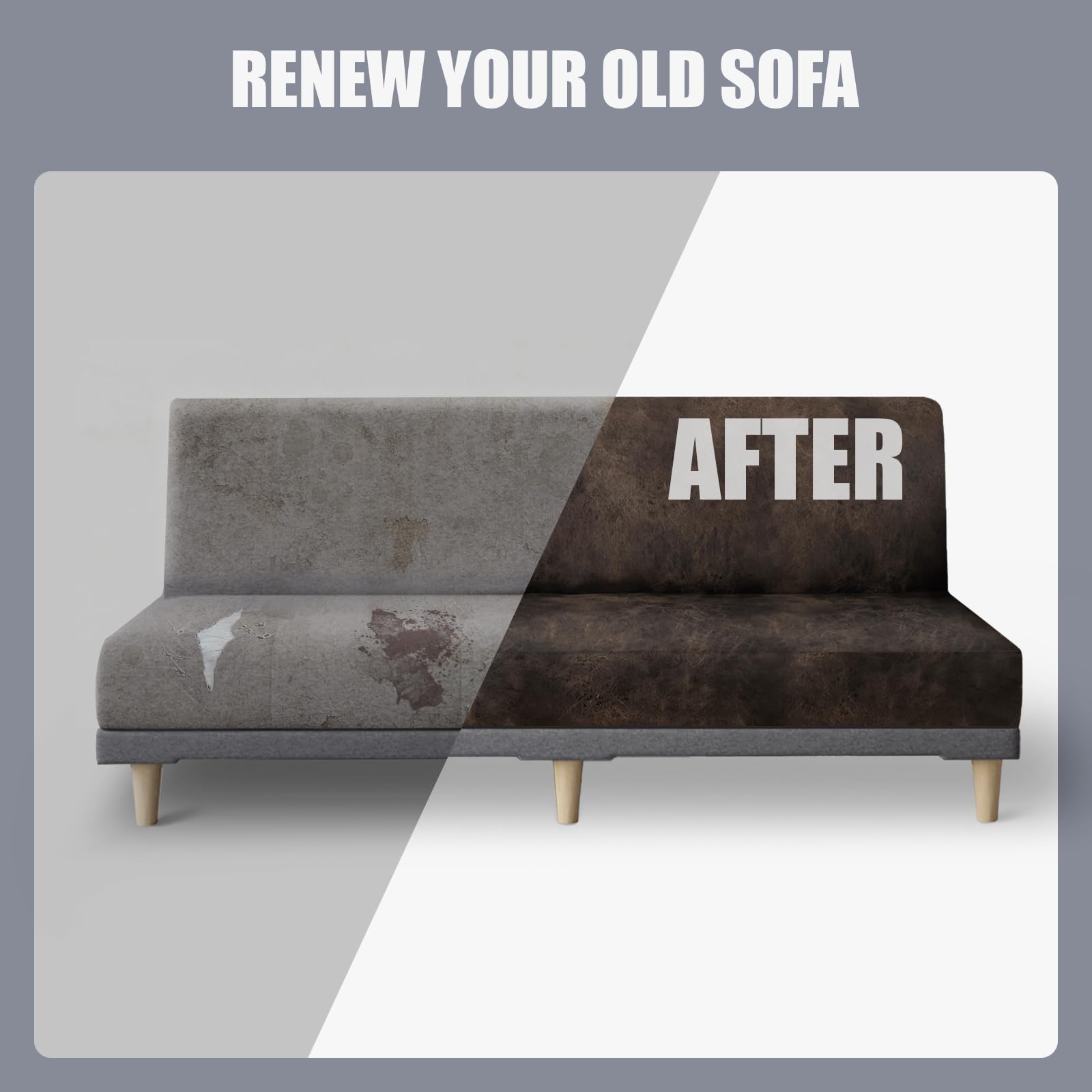 Molasofa dark brown slipcover complements larger sofa beds and family rooms.