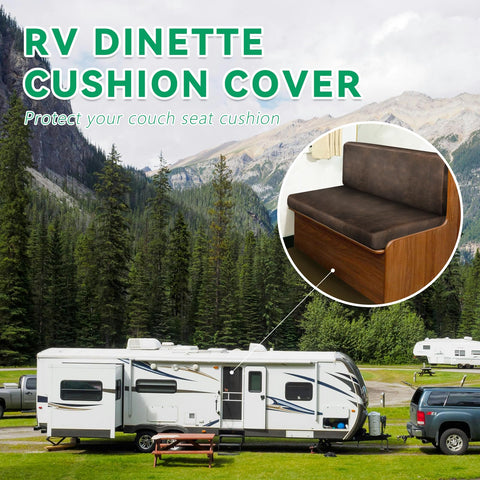 Molasofa leather-like RV dinette cushion cover bench dark brown provides full coverage