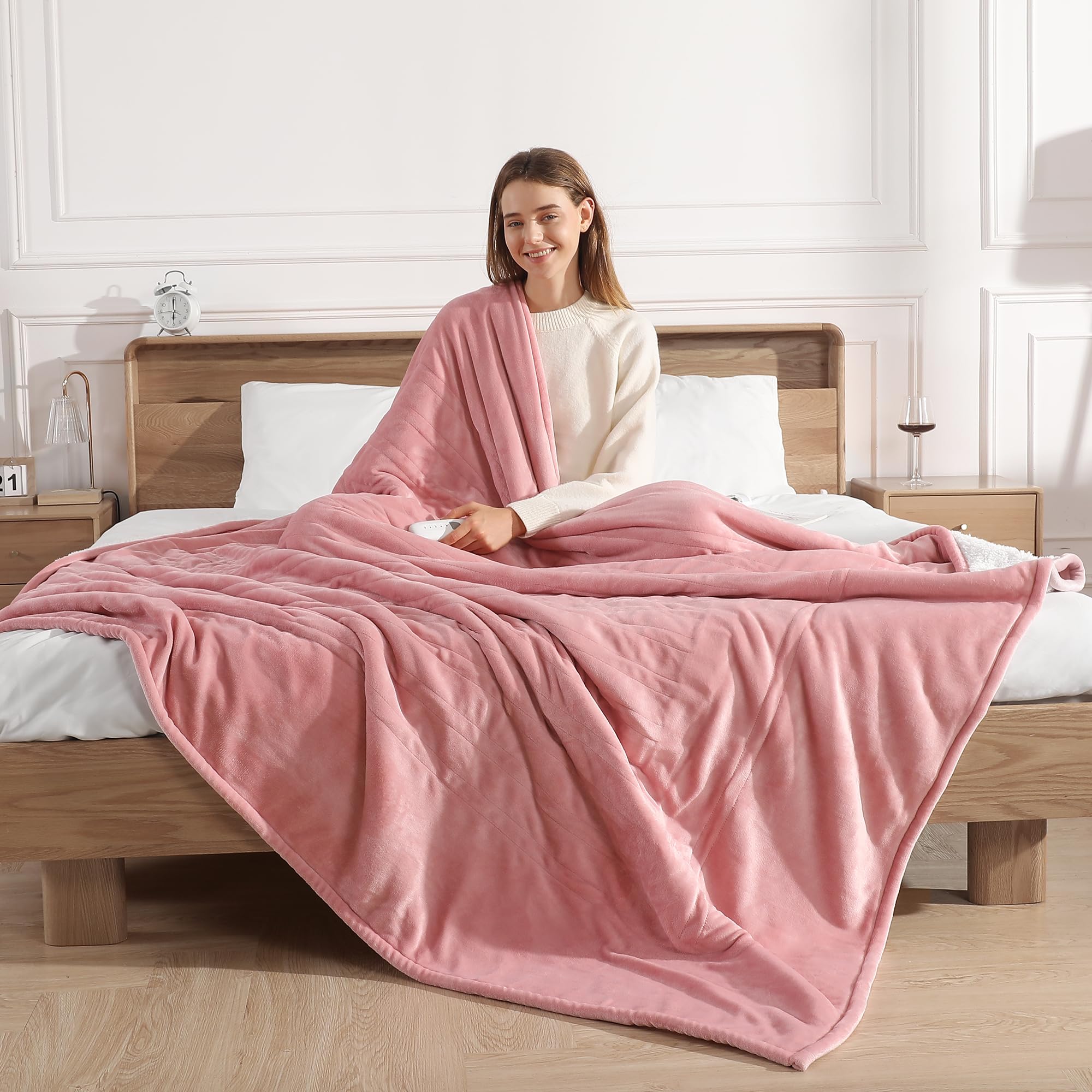 Molatink pink twin blanket gift-ready for winter comfort