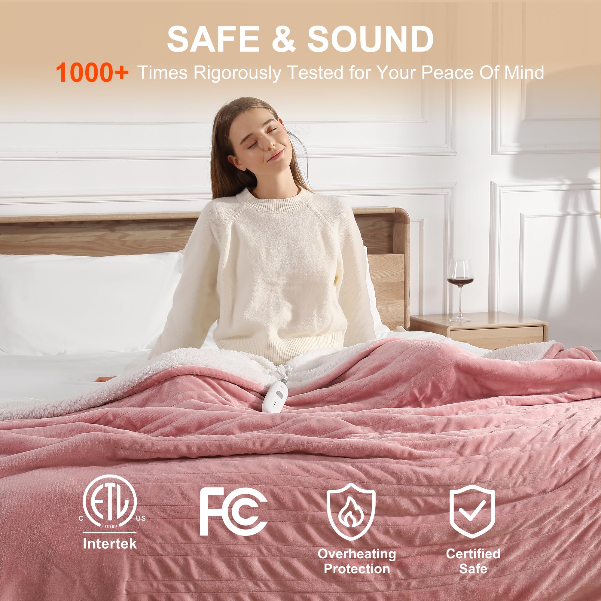 Molatink long cord enables flexible placement on bed or sofa