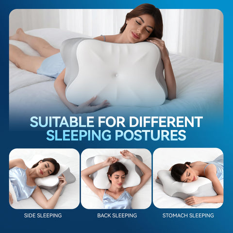 MOLBOX cervical neck pillow dual-height contour enables customizable height