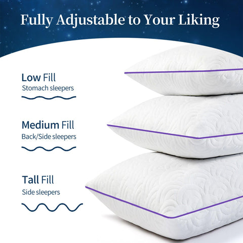 MOLCLCUY pillow supports side, back, and stomach sleepers