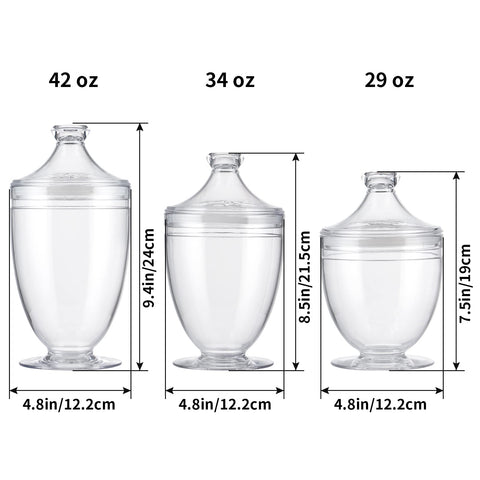 MOLIGOU acrylic apothecary jar 29-ounce compact storage for small items.