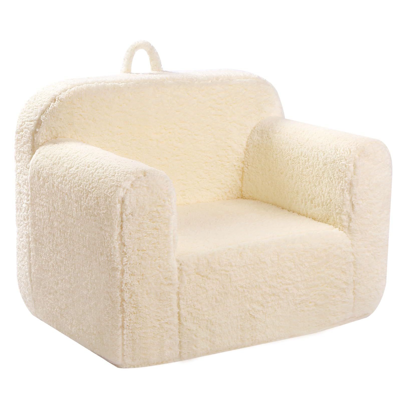 MOMCAYWEX Kids Sherpa Chair front view for cozy reading and playtime.