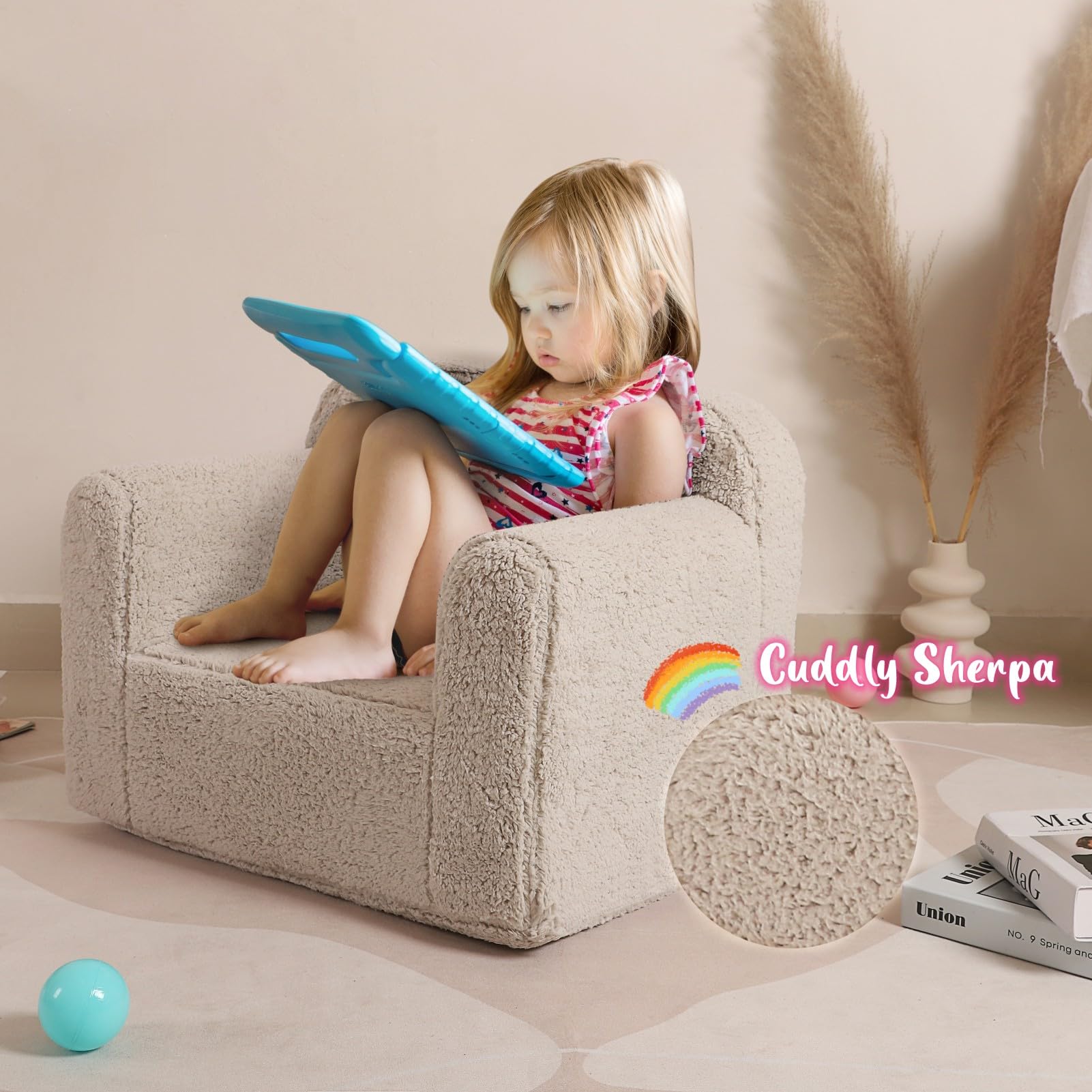 MOMCAYWEX chair foam inside provides supportive seating for toddlers