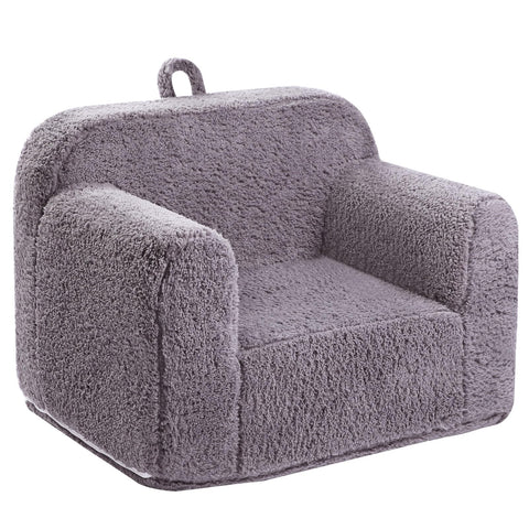 MOMCAYWEX Kids Sherpa Chair front view, cozy reading nook for toddlers