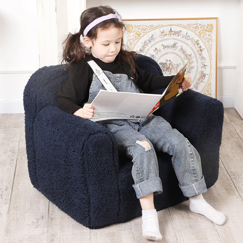 MOMCAYWEX Kids Snuggly-Soft Sherpa Chair removable cover for cold-water washing