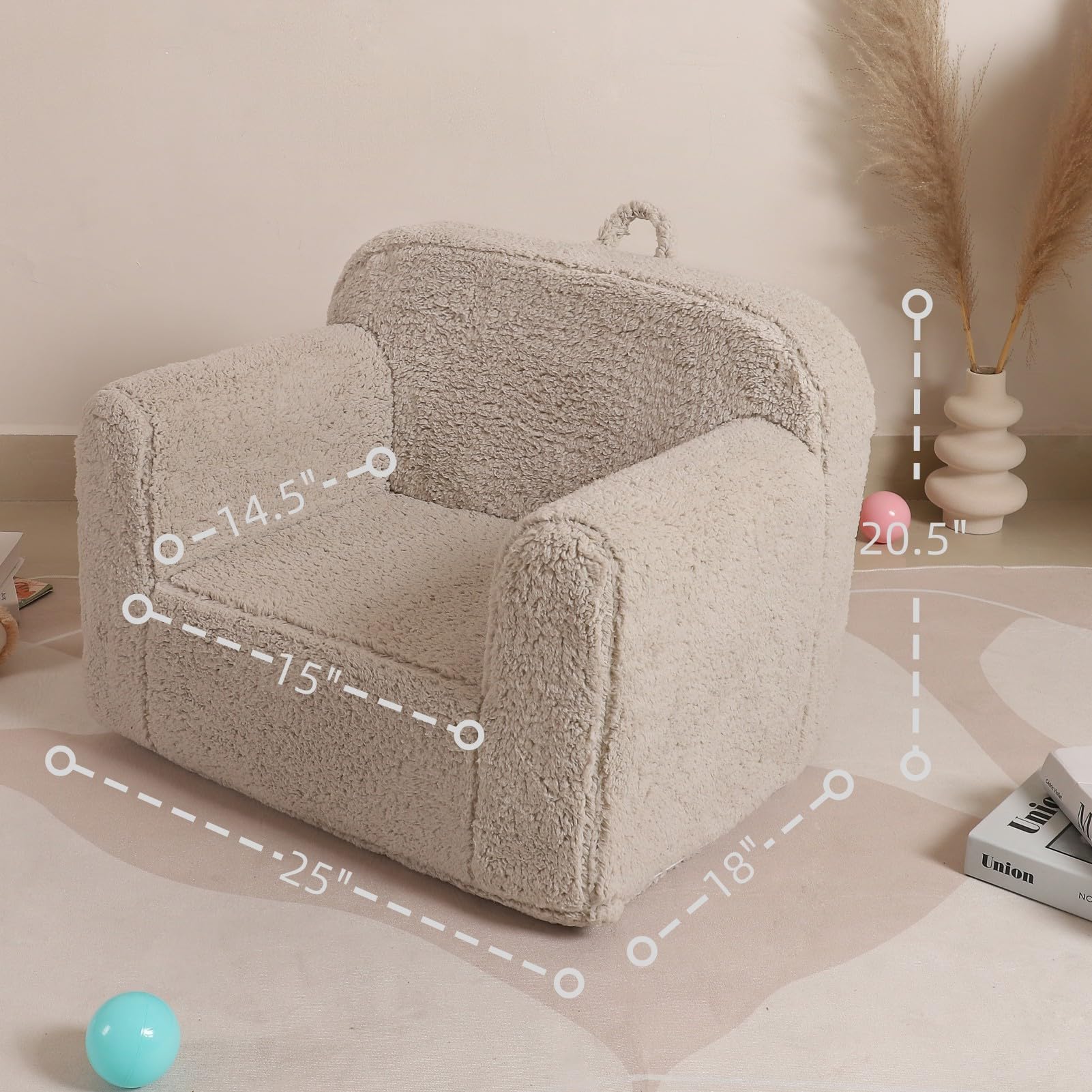 MOMCAYWEX chair side view showing portable design for small spaces