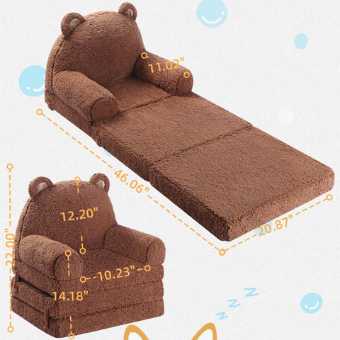 MOMCAYWEX Kids Sofa brown color complements playroom decor
