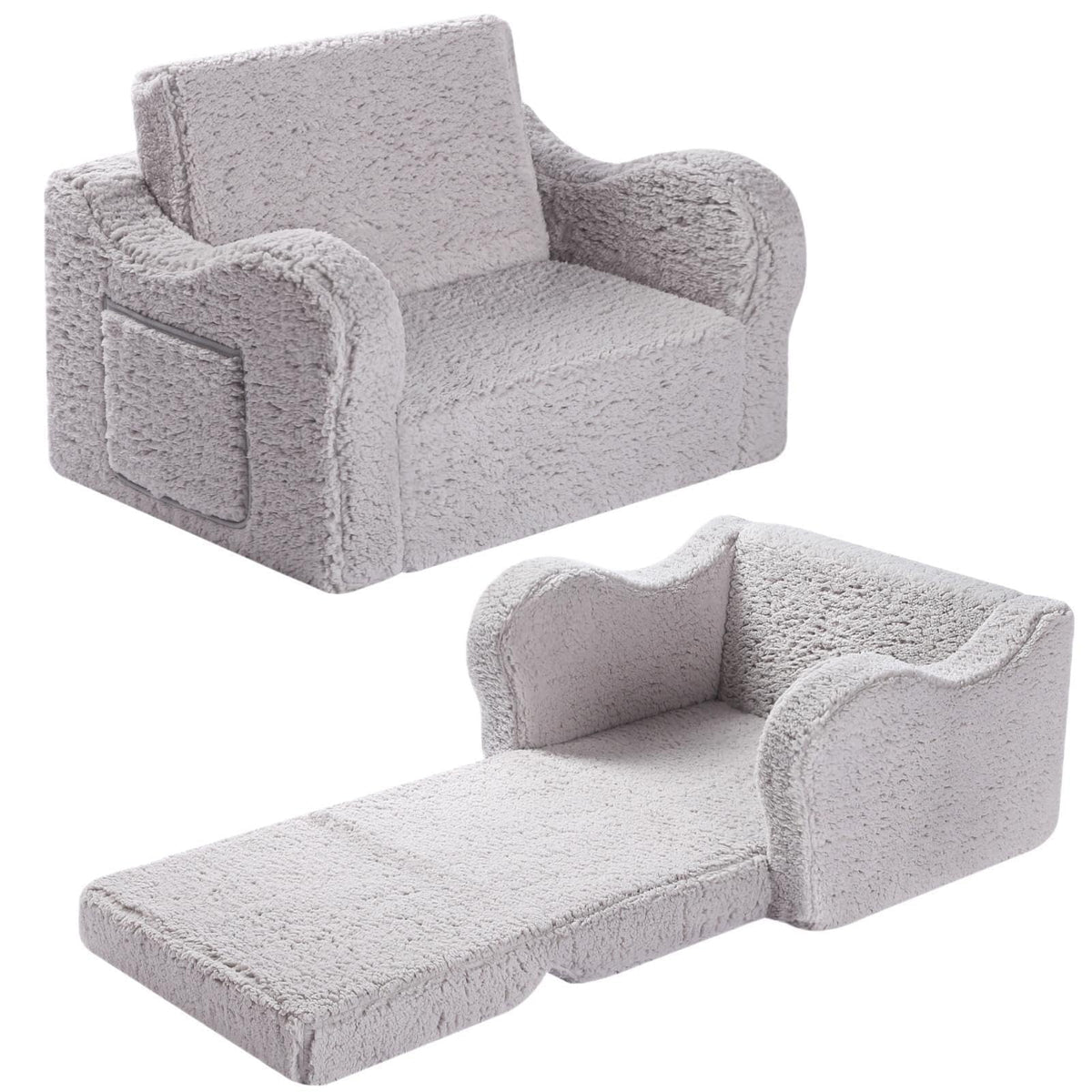 MOMCAYWEX Kids Sofa with flip-open design for easy lounging and play.