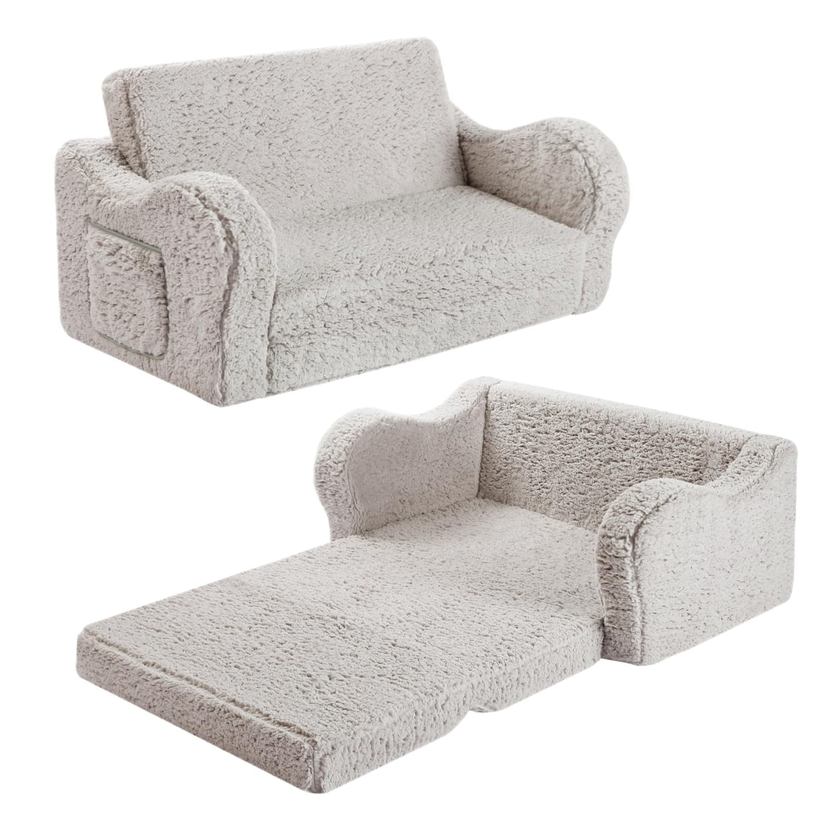 MOMCAYWEX Kids Sofa flip-out design offers comfy seating for reading and play