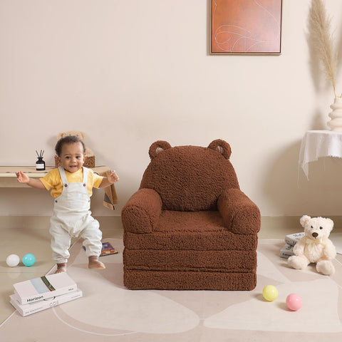MOMCAYWEX Kids Sofa flip-out design in use for extra lounging space