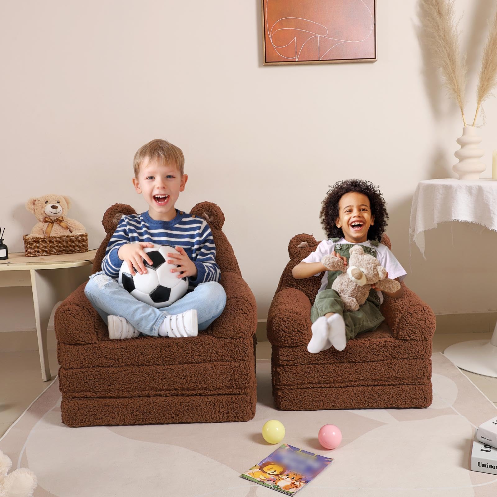 MOMCAYWEX Kids Sofa safe edges visible for toddler daily use
