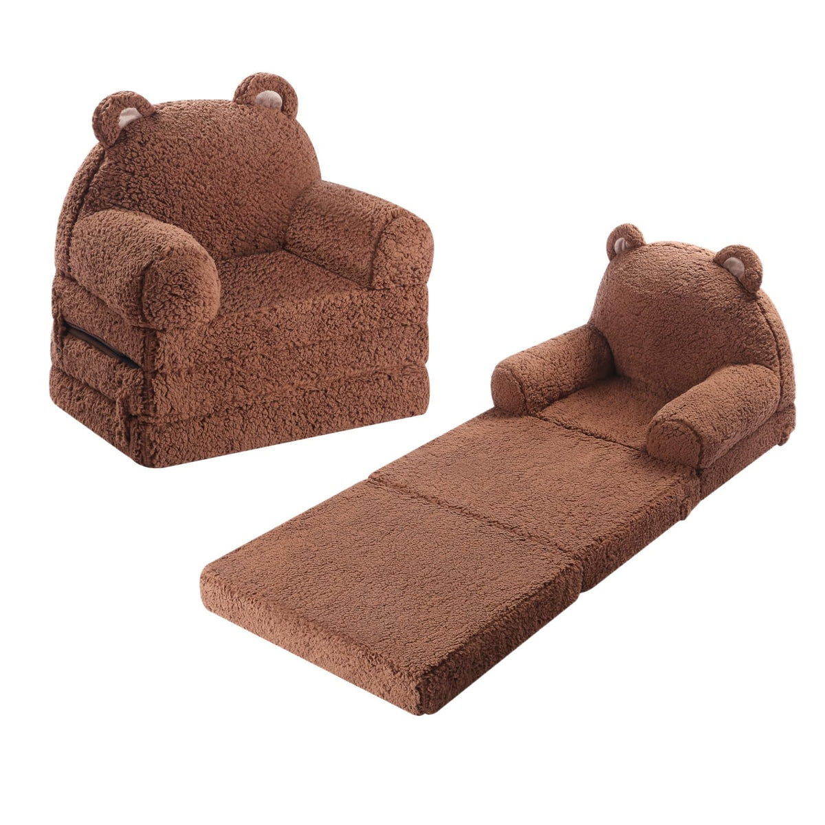 MOMCAYWEX Kids Sofa sherpa cover close-up showing soft texture for cozy toddler seating