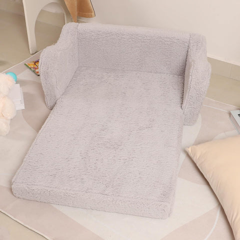 MOMCAYWEX Kids Sofa Sherpa fabric provides soft touch and cozy lounging