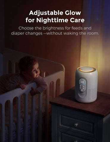 Momcozy purifier placed in a nursery room for everyday air refresh.