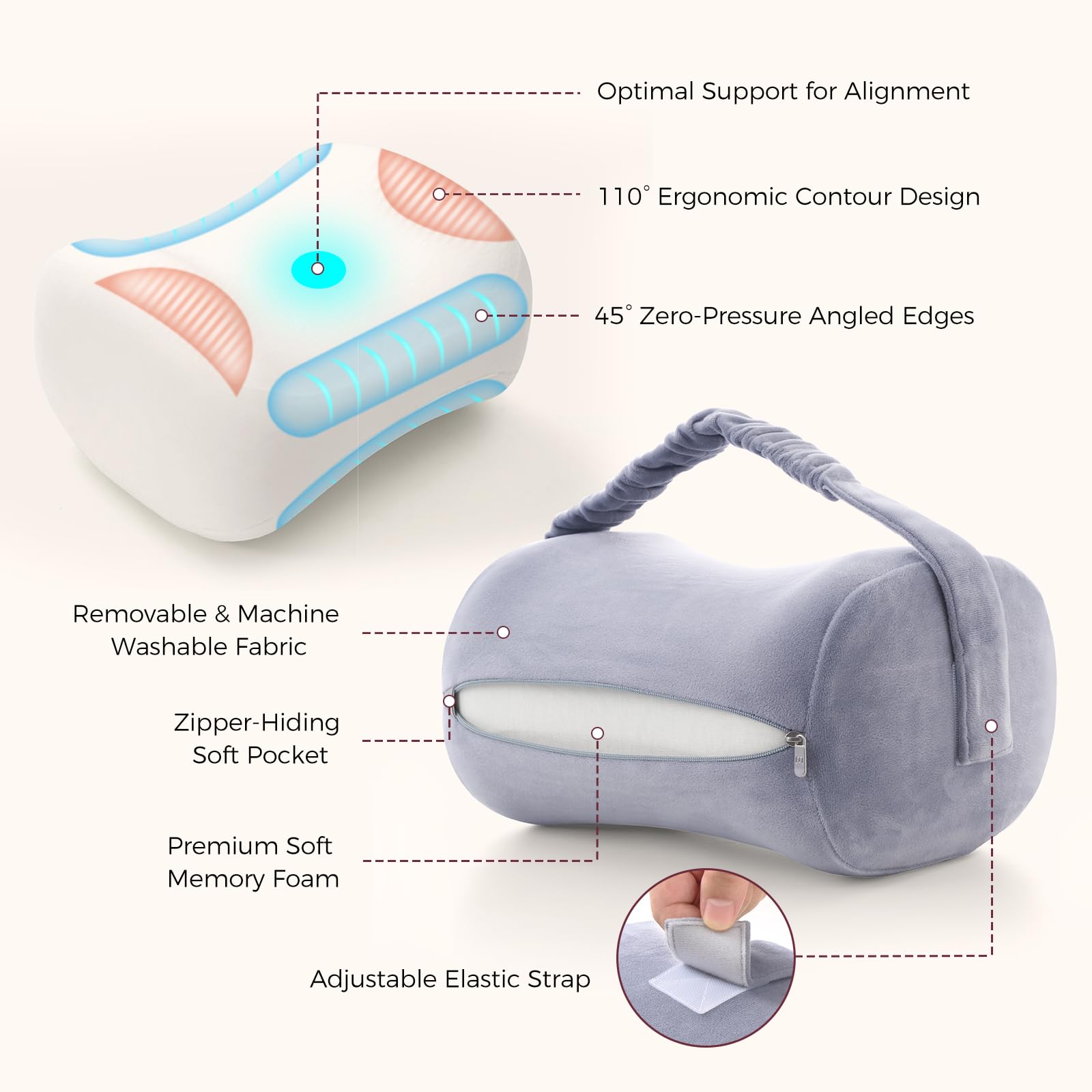 Momcozy leg pillow doubles as daytime lumbar support.