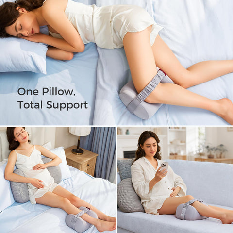 Momcozy knee pillow machine washable cover simplifies hygiene and care.