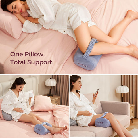 Momcozy knee pillow suits pregnancy and seniors for everyday comfort.