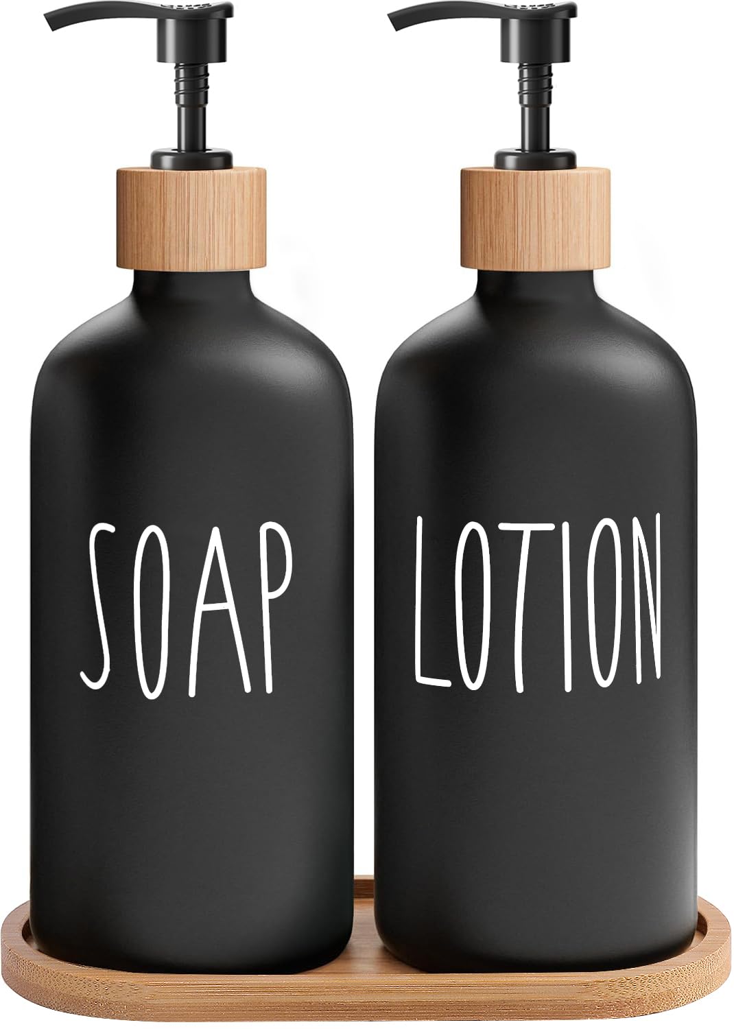 MOMEEMO black soap dispenser front view for stylish bathroom organization.
