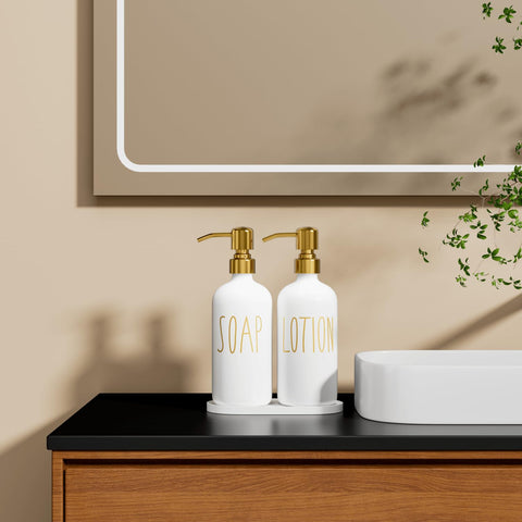 MOMEEMO countertop setup showing minimalist bathroom organization.