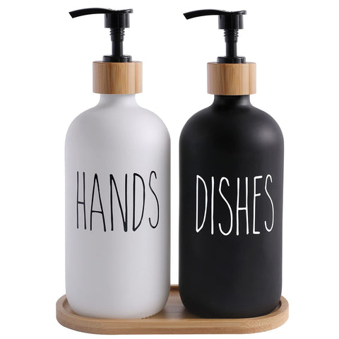 MOMEEMO Hands dispenser with pump and label for quick soap identification.