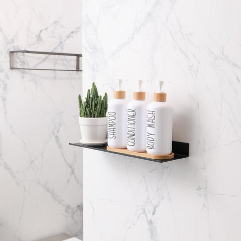 MOMEEMO white conditioner dispenser bottle featuring premium PET plastic and leak-free performance.