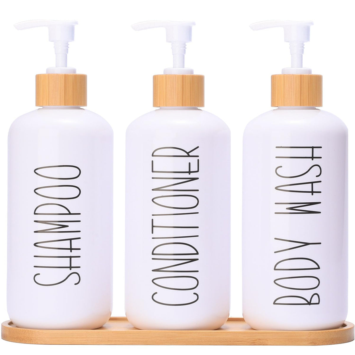 MOMEEMO white shampoo dispenser bottle with durable refill design for safe bathroom use.