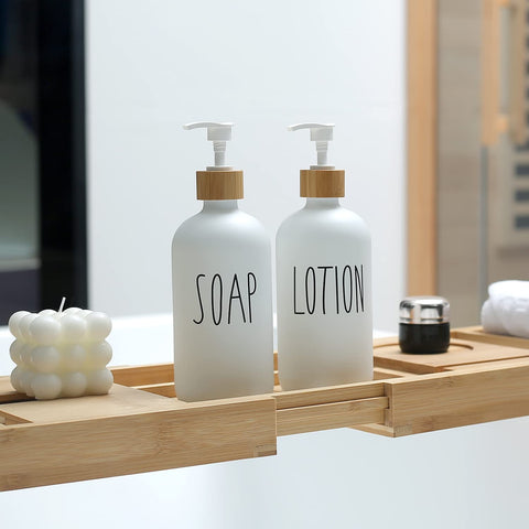 MOMEEMO glass dispenser with pump offers a modern, easy-to-clean option