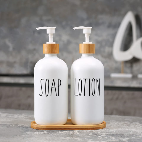 MOMEEMO white lotion dispenser for bathroom adds a clean, elegant touch