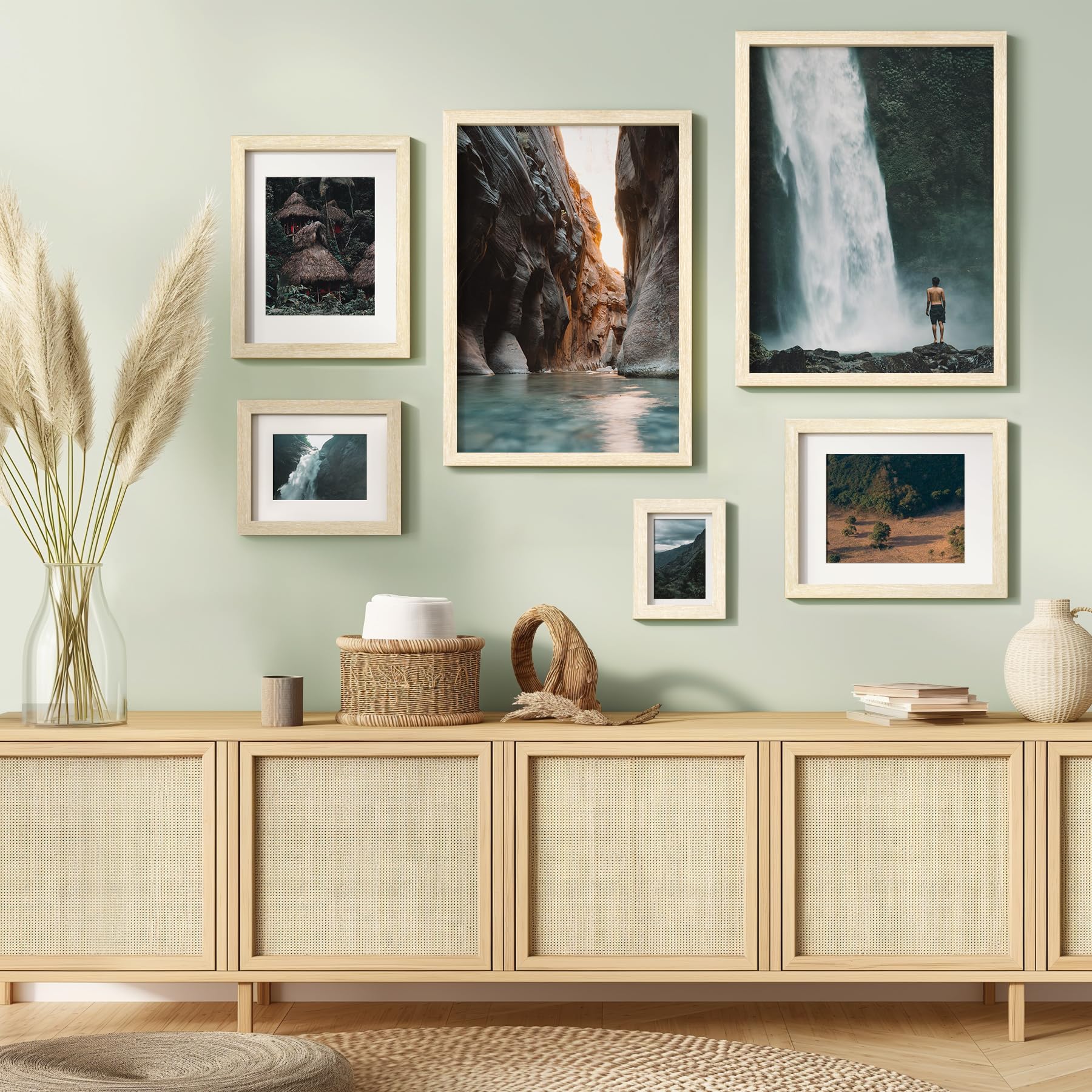 Momentworth gallery wall idea with natural frames adding timeless touch