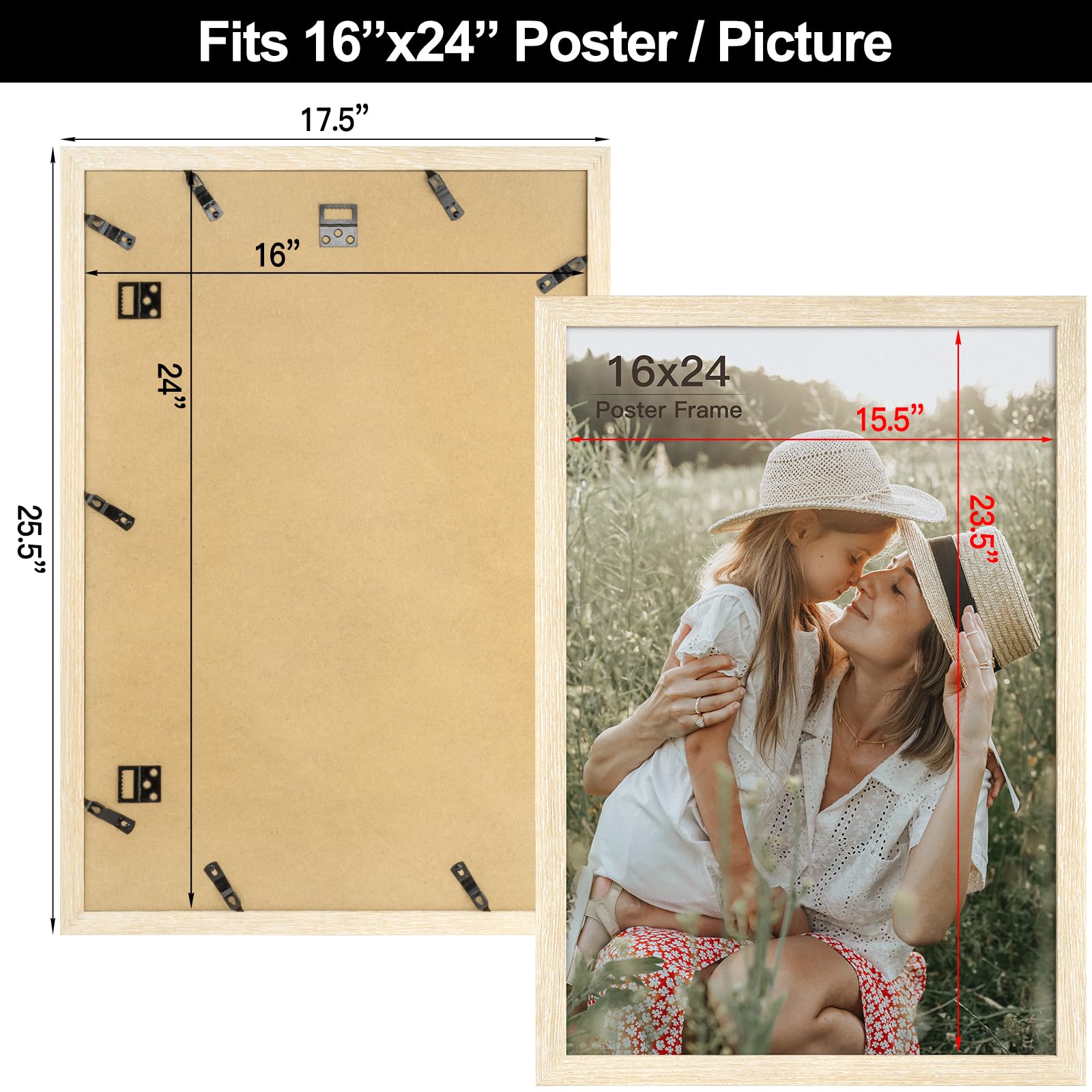 Momentworth hanging hardware included for easy vertical or horizontal mounting