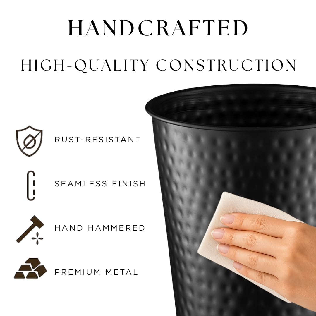 Monarch Abode bathroom trash can modern decor elevates bathrooms with durable rust-resistant metal.