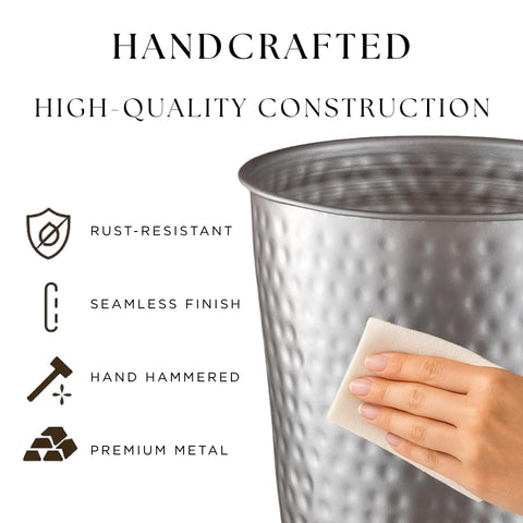 Compact Monarch Abode wastebasket beside a vanity adds subtle decor.