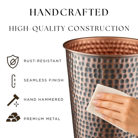 Monarch Abode rust-resistant bathroom trash can withstands humidity while staying easy to clean