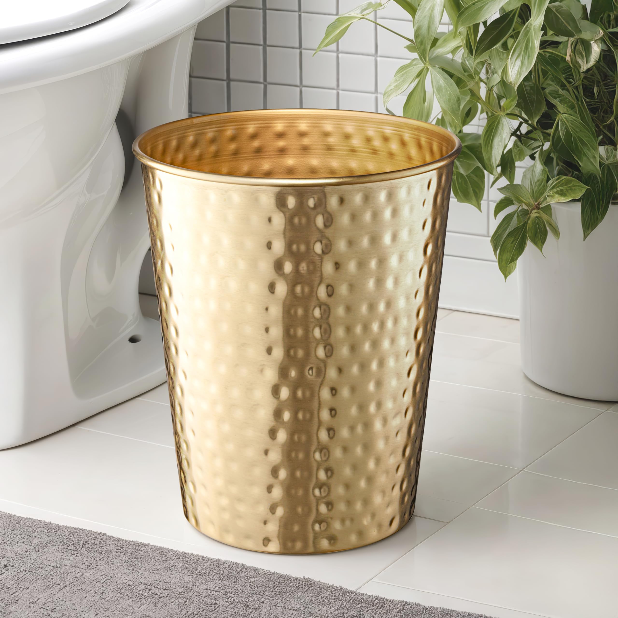 Monarch Abode small trash can adds modern style to desks and bedrooms.