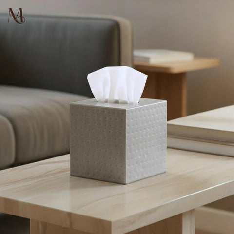 Monarch Abode antique copper finish tissue box cover adds warm rustic charm.