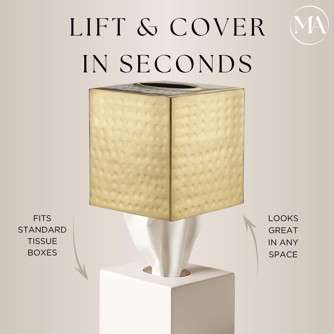 Monarch Abode classic white square tissue box cover complements modern decor