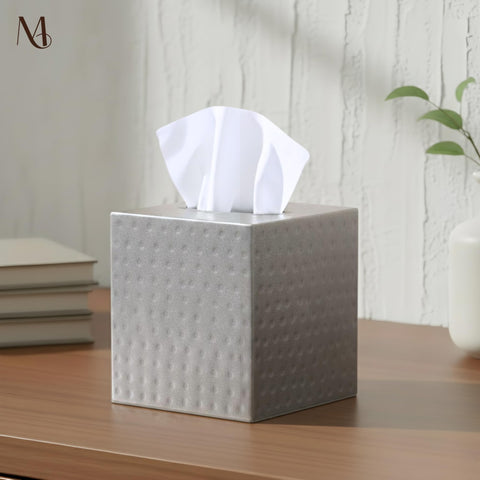 Monarch Abode classic white square tissue box cover offering clean, modern appeal.