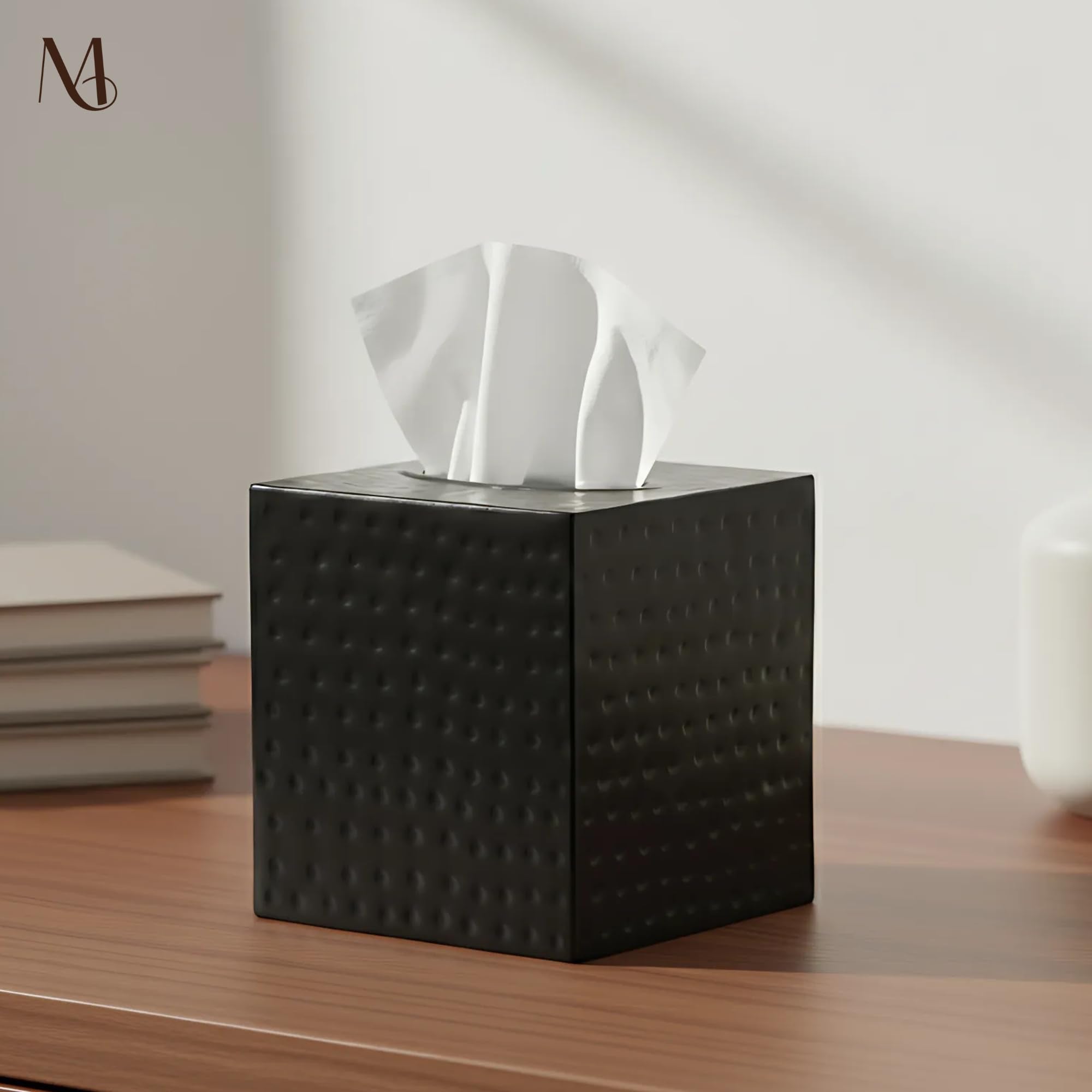 Monarch Abode classic white square tissue box cover for minimalist decor