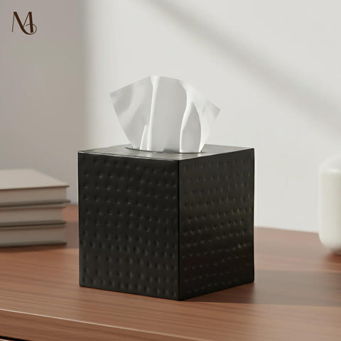 Monarch Abode classic white square tissue box cover for minimalist decor