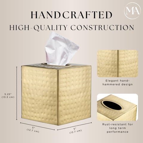 Monarch Abode square matte black tissue box cover adds sleek contrast