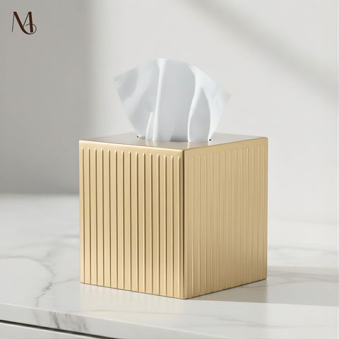 Monarch Abode ridge-embossed classic white tissue box cover brightens spaces