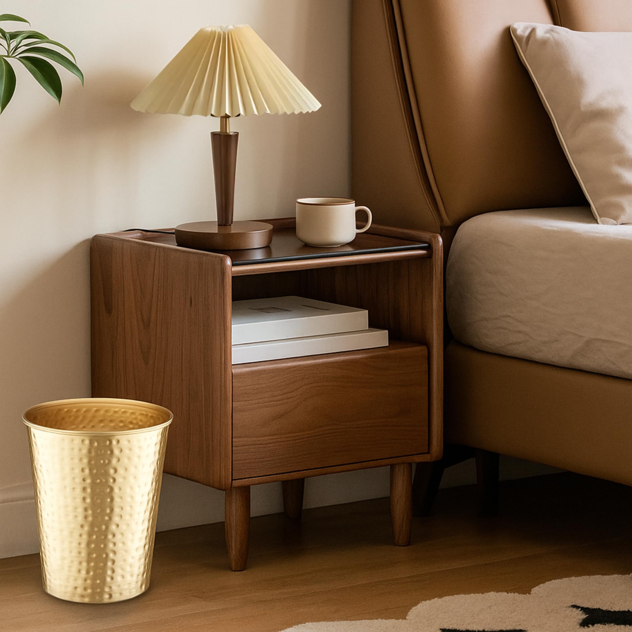 Monarch Abode wastebasket 1.8-gallon capacity suits daily bathroom use.