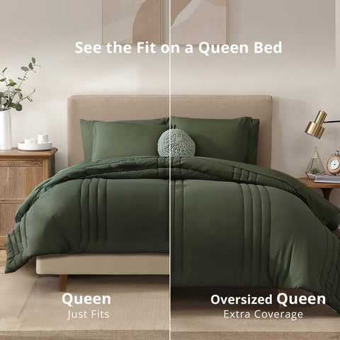 Monbix bed ensemble olive-green on tidy bed showing versatility