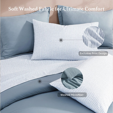 Monbix bed-in-a-bag 7 pieces saves time setting up.