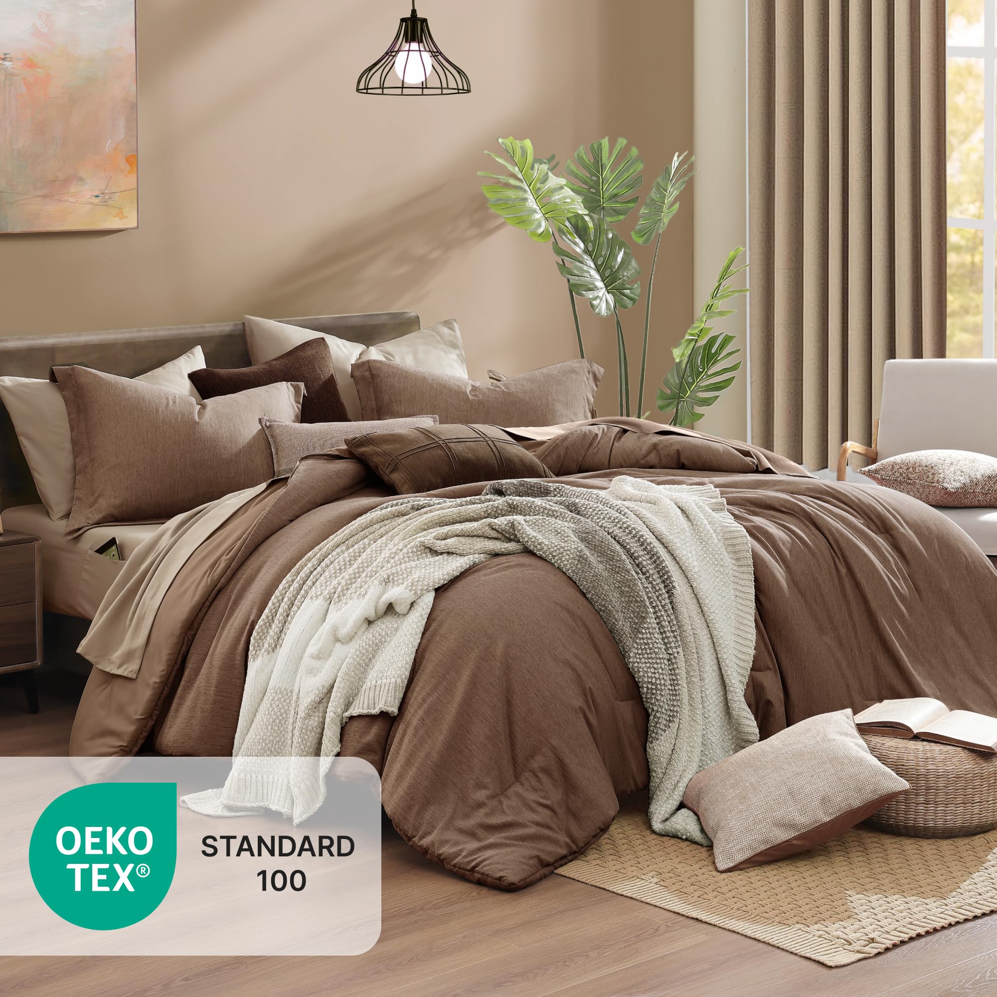Monbix bed-in-a-bag includes 7 pieces for quick room refresh.
