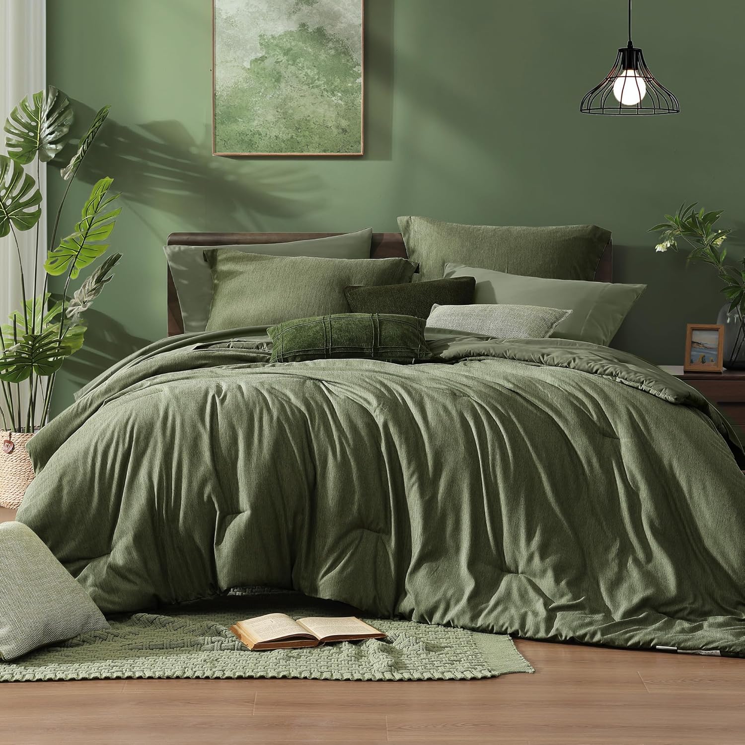 Monbix California King comforter with cloud like loft for year round coziness
